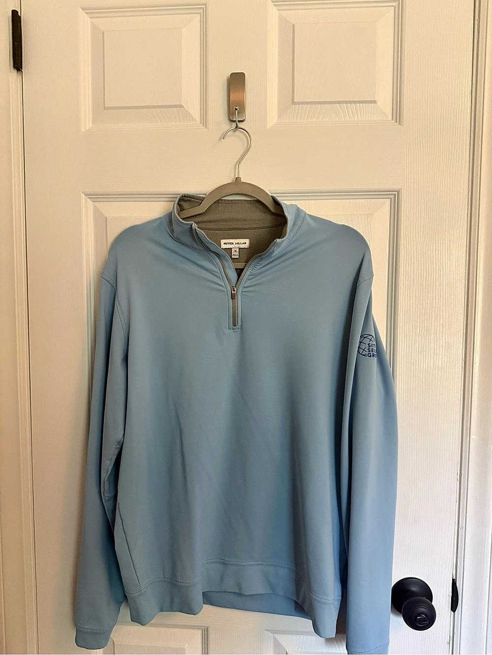 Peter Millar Performance Men's Quarter-Zip Light Blue Medium